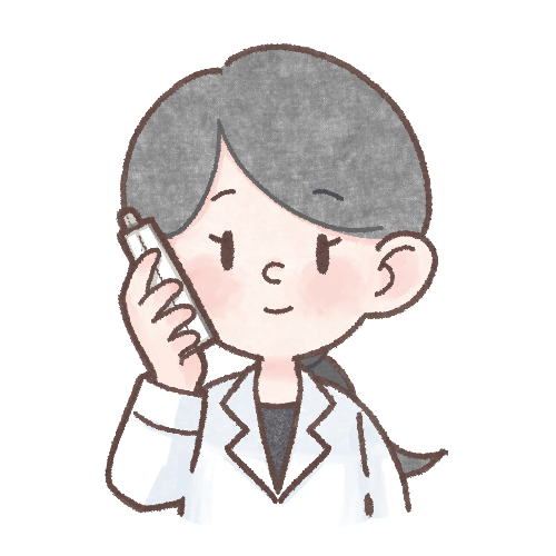 「電話をする女性」のイラスト２